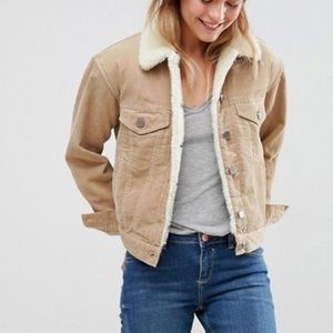 Asos Cord jacket with fleece collar
